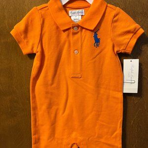 NWT, Ralph Lauren infant boys romper, size 6 month